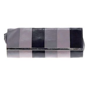 NWT Bonita Bags black & gray clutch with silver accents